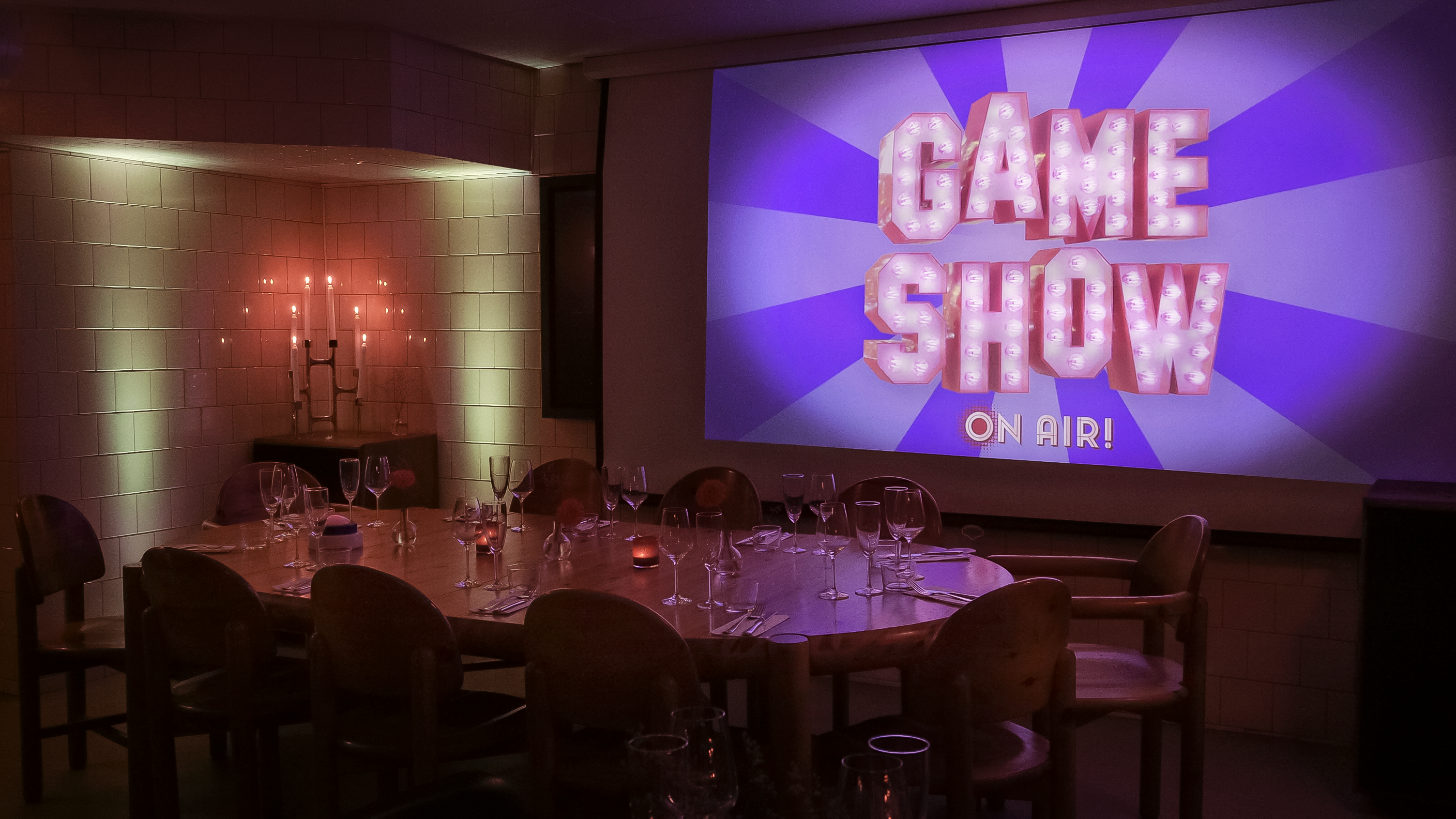 Game Show setup at Gamla Stans Fisk restaurant